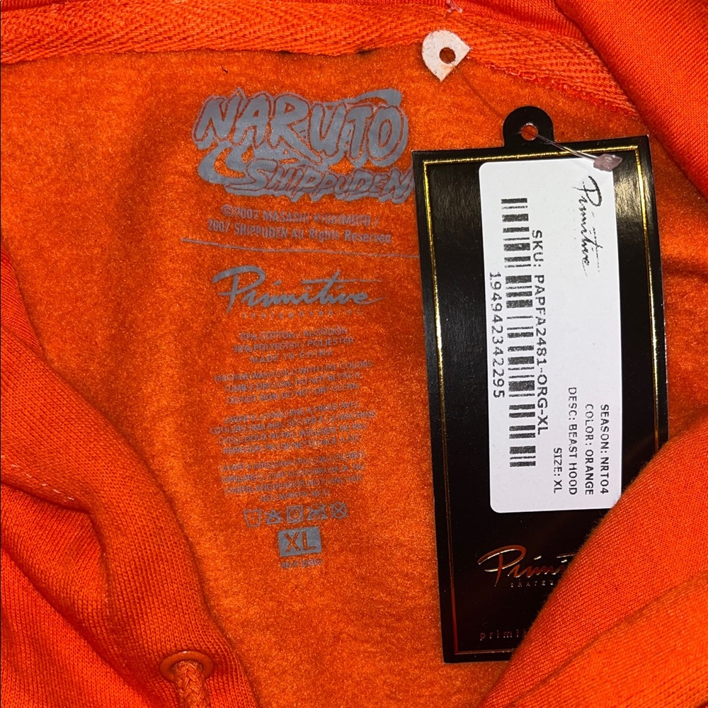 Primitive Bright Orange Naruto Shippuden Hoodie - Picture 4 of 5